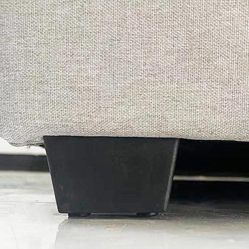 Veronica Bed Frame King Size Winged Grey Linen Fabric Seam Grid Pattern with gas lift plywood metal structure - Mekamart Australia