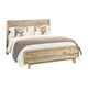Double Size Wooden Bed Frame in Solid Wood Antique Design Light Brown - Mekamart Australia