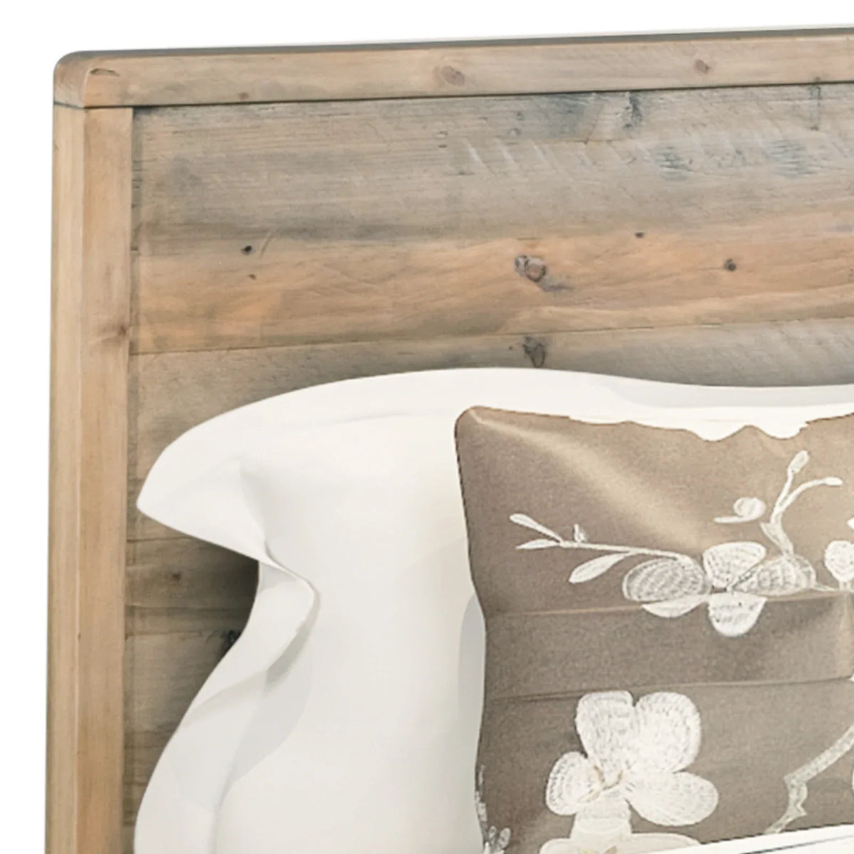 Queen Size Wooden Bed Frame in Solid Wood Antique Design Light Brown - Mekamart Australia