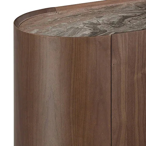 Buffet MDF Melamine Interior Storage In Dark Walnut colour - Mekamart Australia