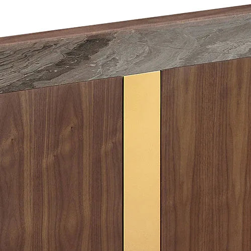 Buffet MDF Melamine Interior Storage In Dark Walnut colour - Mekamart Australia