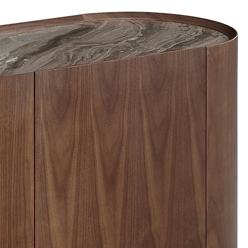Buffet MDF Melamine Interior Storage In Dark Walnut colour - Mekamart Australia