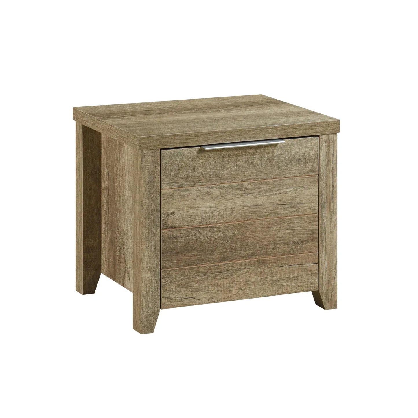 Bedside Table 2 drawers Storage Table Night Stand MDF in Oak - Mekamart Australia