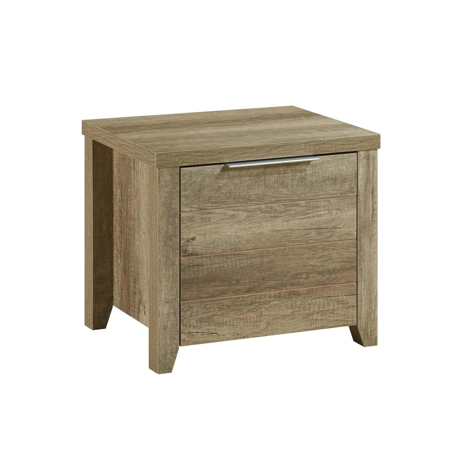 Bedside Table 2 drawers Storage Table Night Stand MDF in Oak - Mekamart Australia