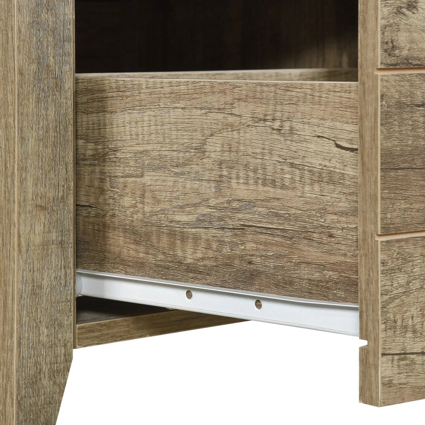 Bedside Table 2 drawers Storage Table Night Stand MDF in Oak - Mekamart Australia