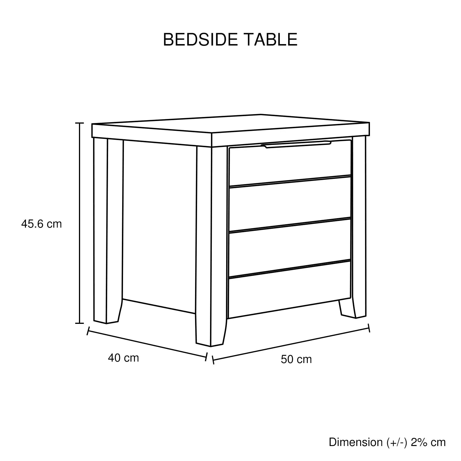 Bedside Table 2 drawers Storage Table Night Stand MDF in Oak - Mekamart Australia