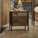 Bedside Table 2 drawers Night Stand Particle Board Construction in Oak Colour - Mekamart Australia