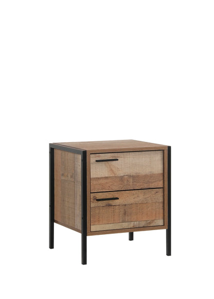 Bedside Table 2 drawers Night Stand Particle Board Construction in Oak Colour - Mekamart Australia