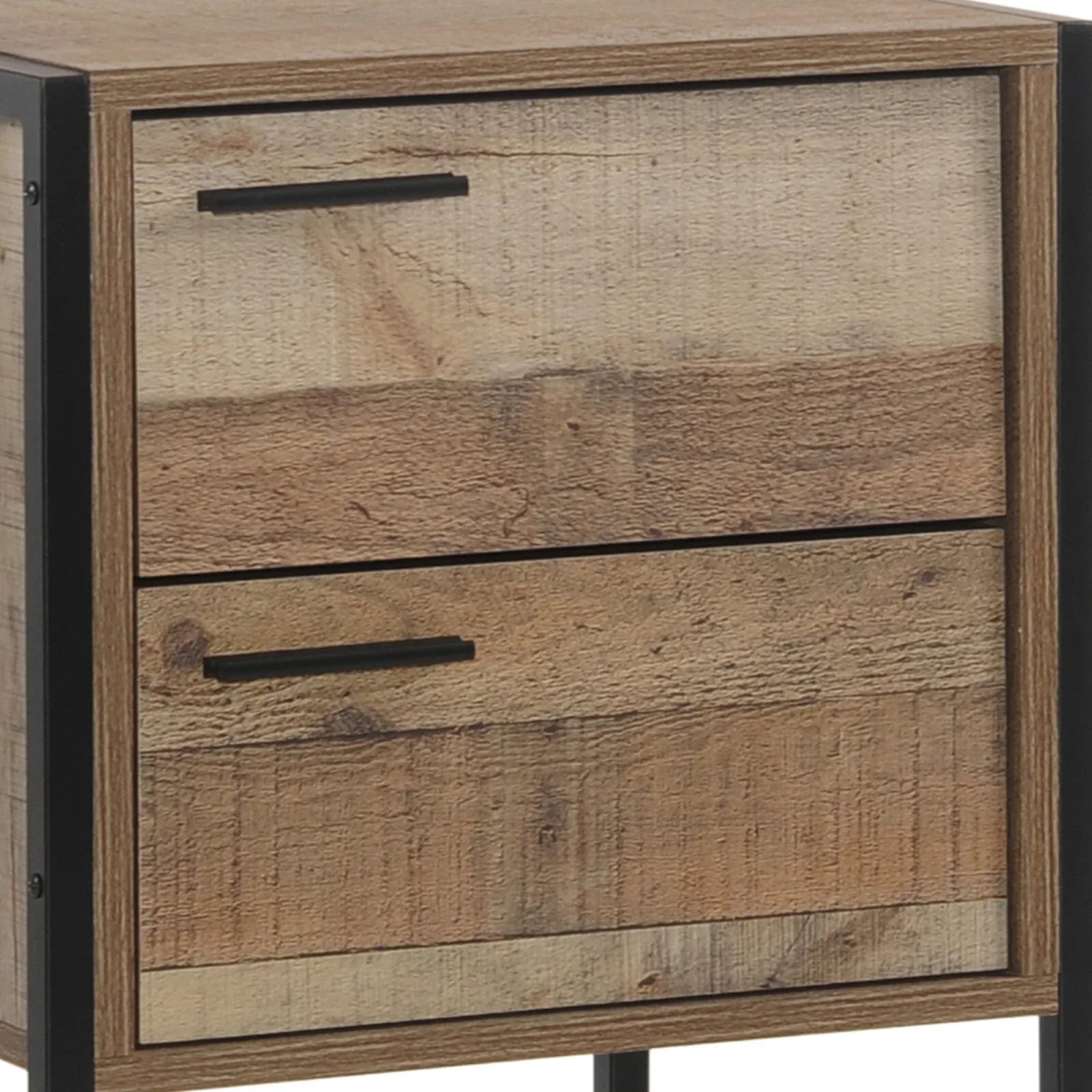 Bedside Table 2 drawers Night Stand Particle Board Construction in Oak Colour - Mekamart Australia