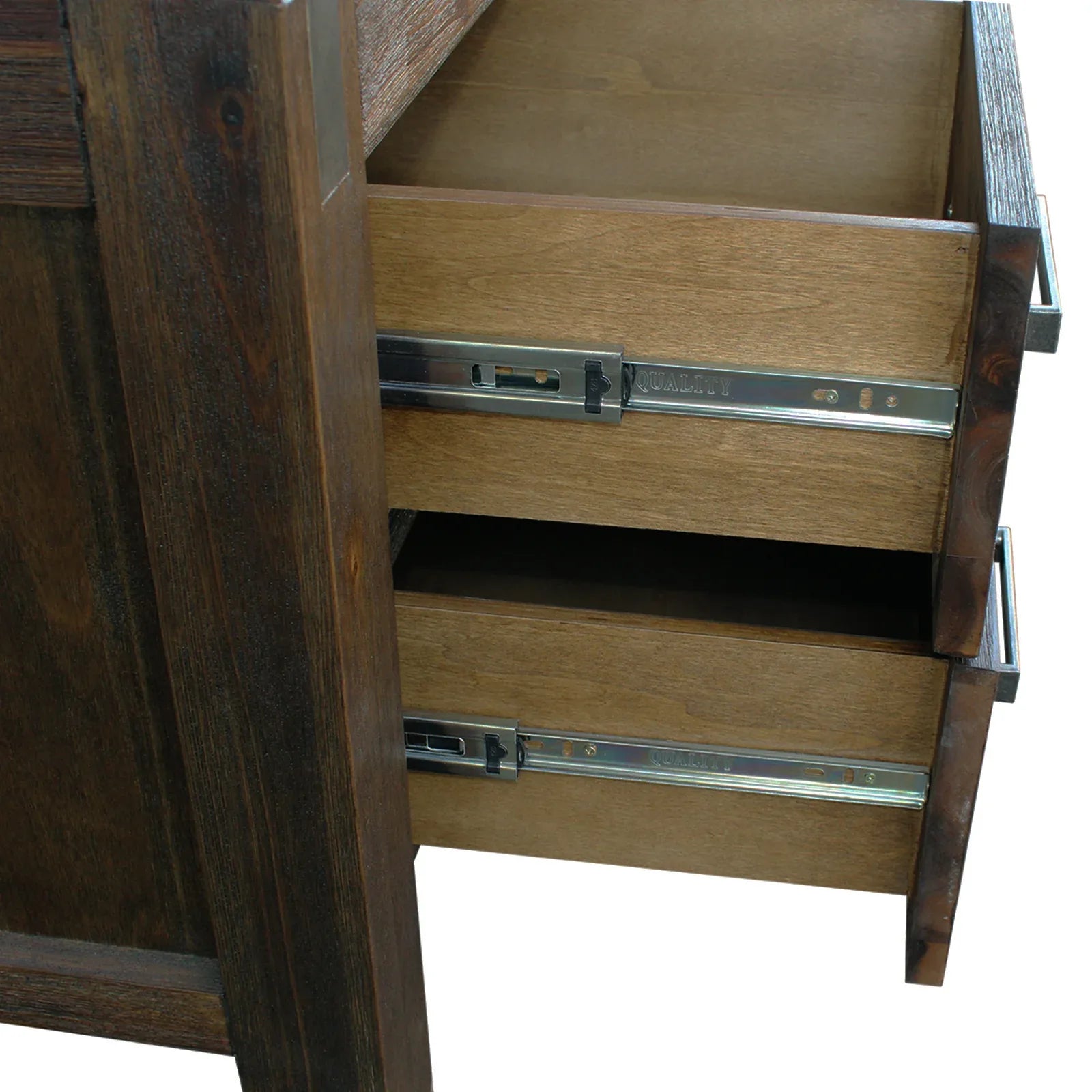 Bedside Table 2 drawers Night Stand Solid Wood Acacia Storage in Chocolate Colour - Mekamart Australia