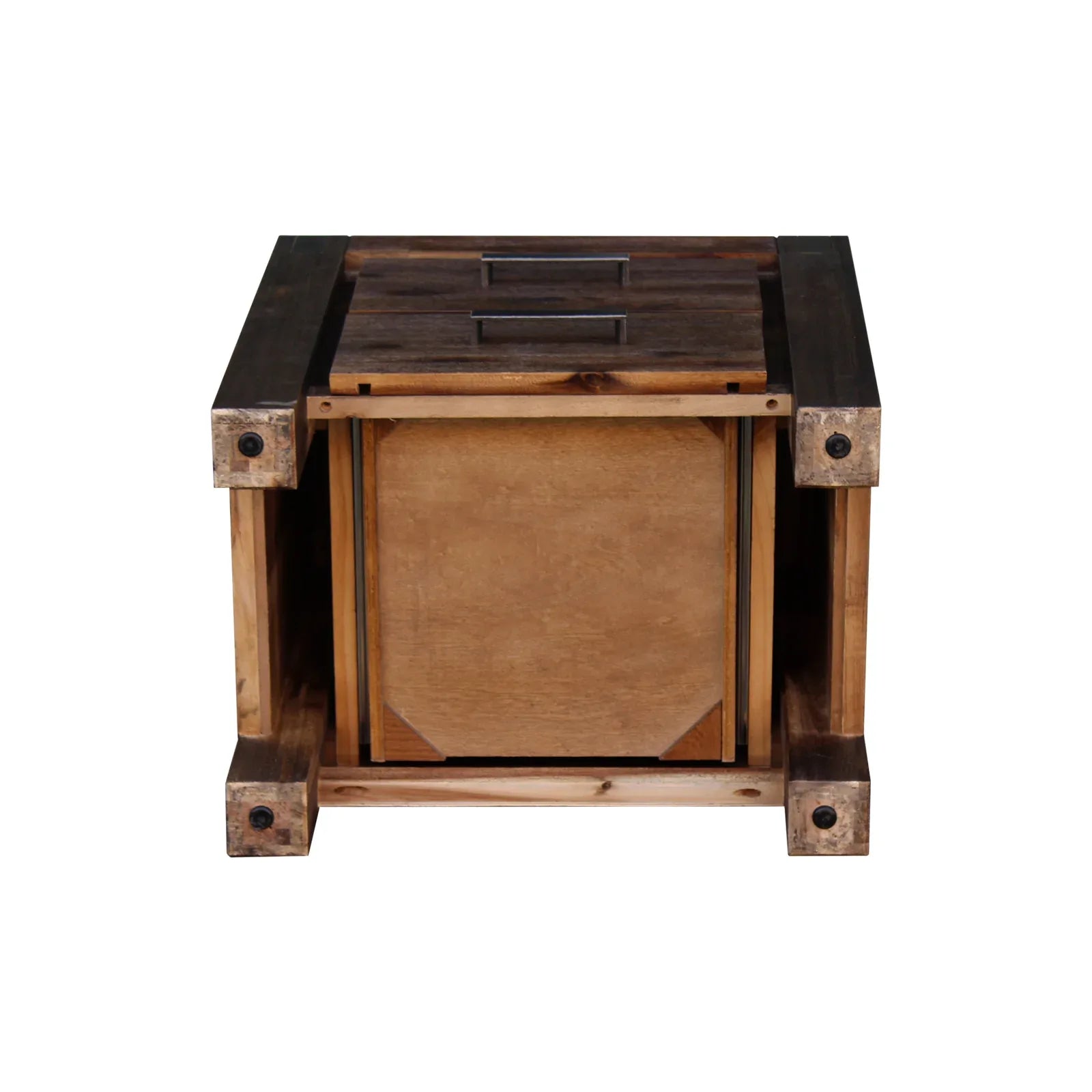 Bedside Table 2 drawers Night Stand Solid Wood Acacia Storage in Chocolate Colour - Mekamart Australia
