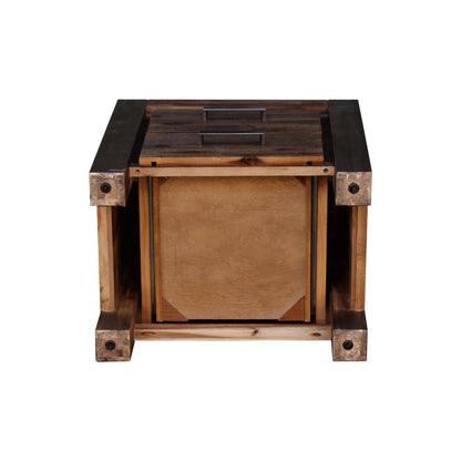 Bedside Table 2 drawers Night Stand Solid Wood Acacia Storage in Chocolate Colour - Mekamart Australia