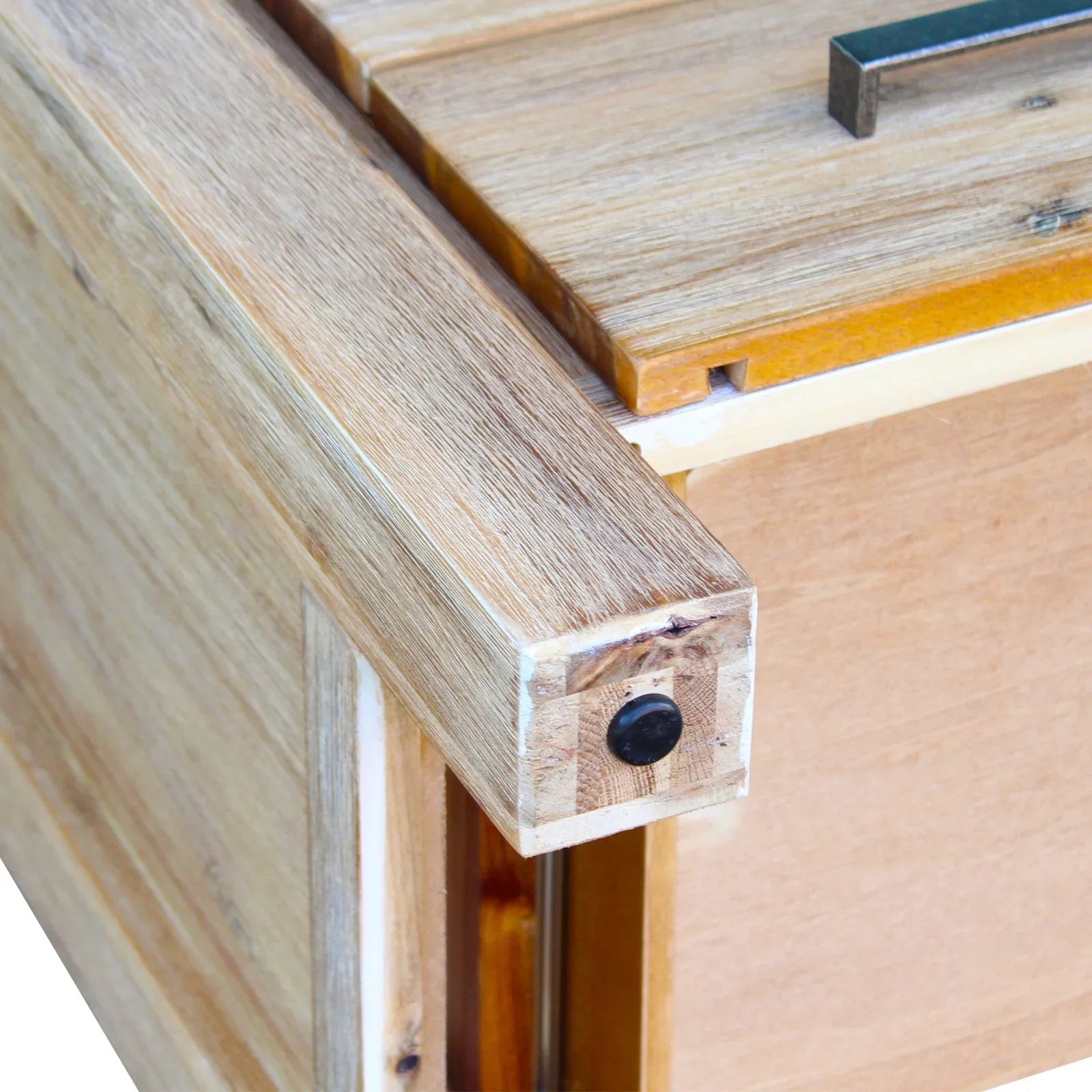 Bedside Table 2 drawers Night Stand Solid Wood Acacia Oak Colour - Mekamart Australia
