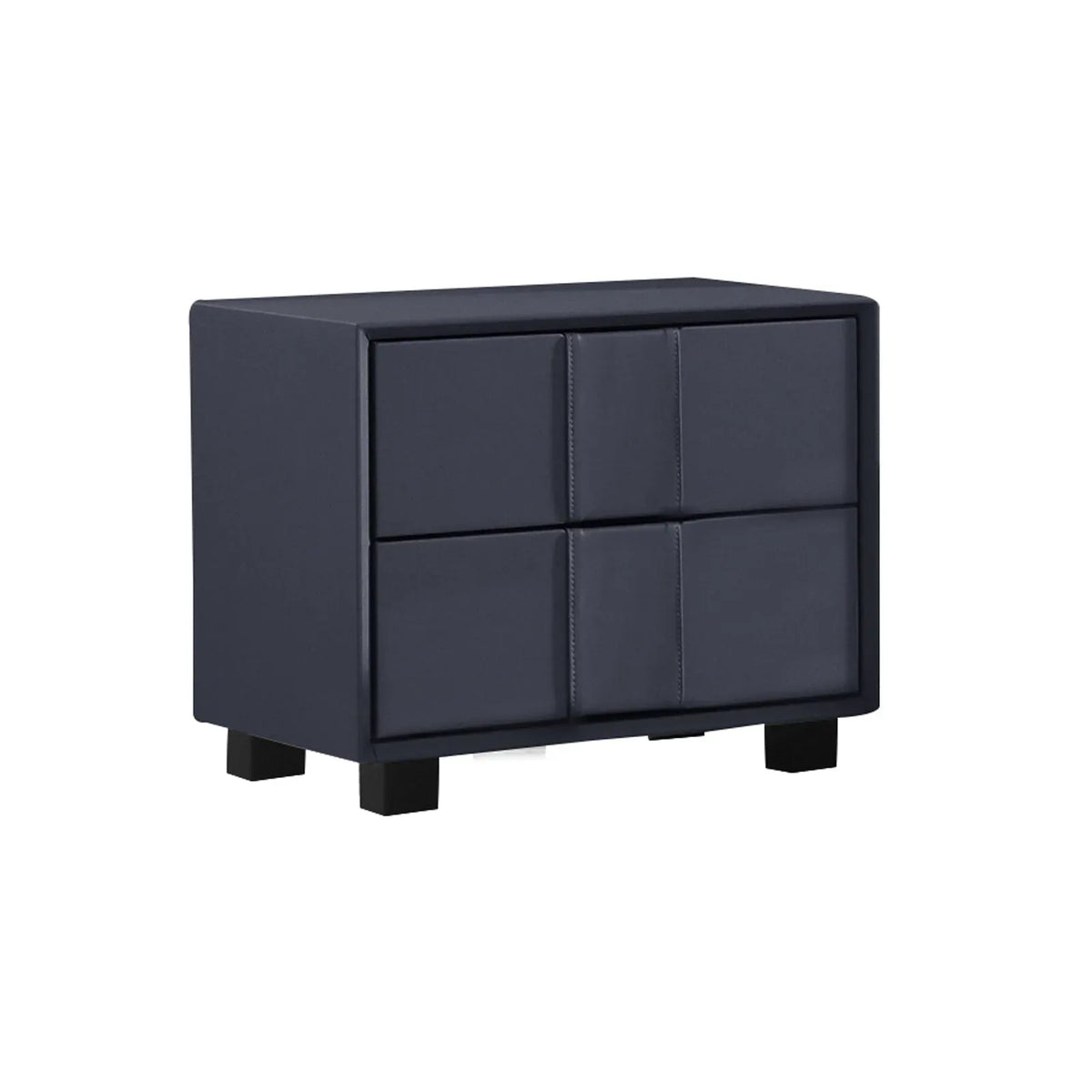 Prado Bedside Table MDF Construction Fabric Upholstery Iron Feet - Mekamart Australia