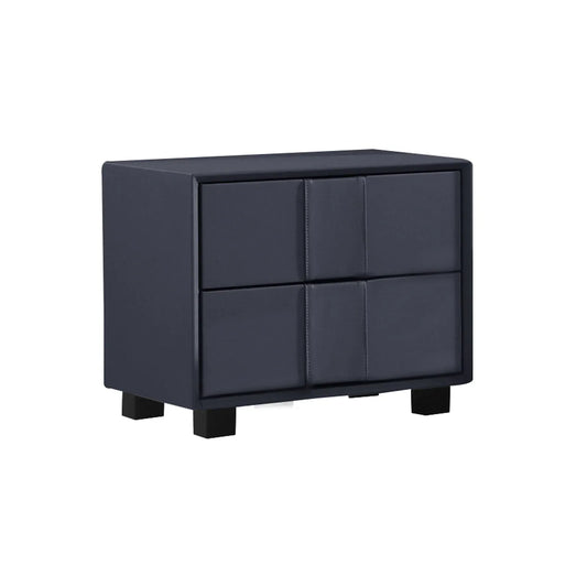 Prado Bedside Table MDF Construction Fabric Upholstery Iron Feet - Mekamart Australia