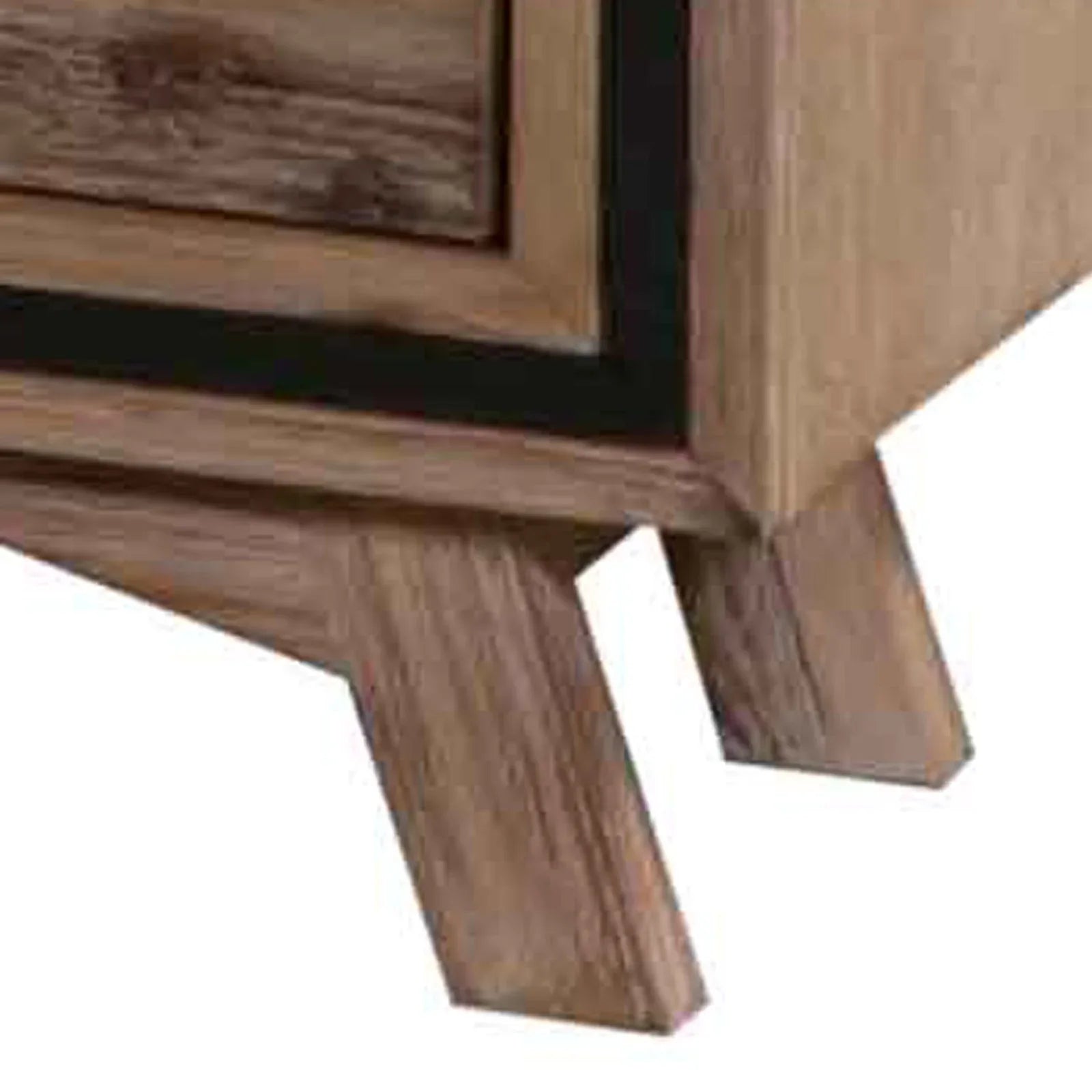 Bedside Table 2 drawer Night Stand with Solid Acacia Storage in Sliver Brush Colour - Mekamart Australia