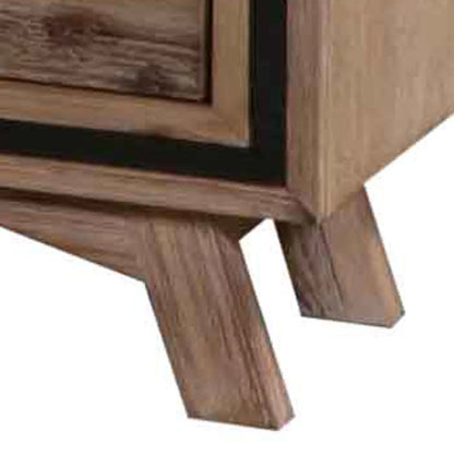 Bedside Table 2 drawer Night Stand with Solid Acacia Storage in Sliver Brush Colour - Mekamart Australia