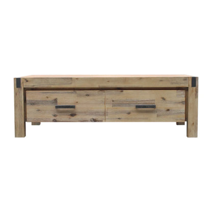 Coffee Table Solid Acacia Wood & Veneer 1 Drawers Storage Oak Colour - Mekamart Australia