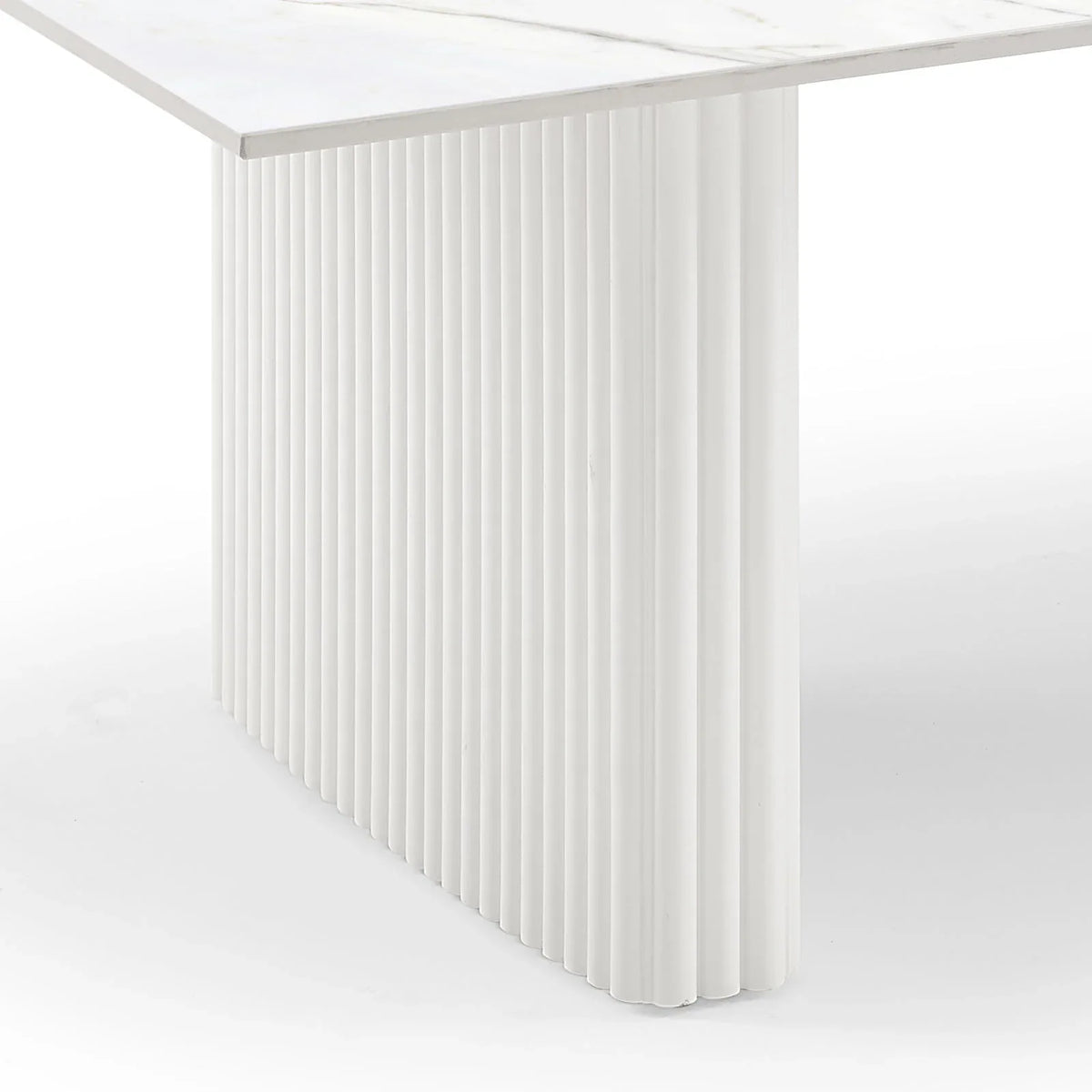 Coffee Table Sintered Stone Top MDF Table Base Glossy White - Mekamart Australia