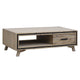 Coffee Table Solid Wood Acacia & Veneer Frame 2 Drawers Storage Sliver Brush Colour - Mekamart Australia