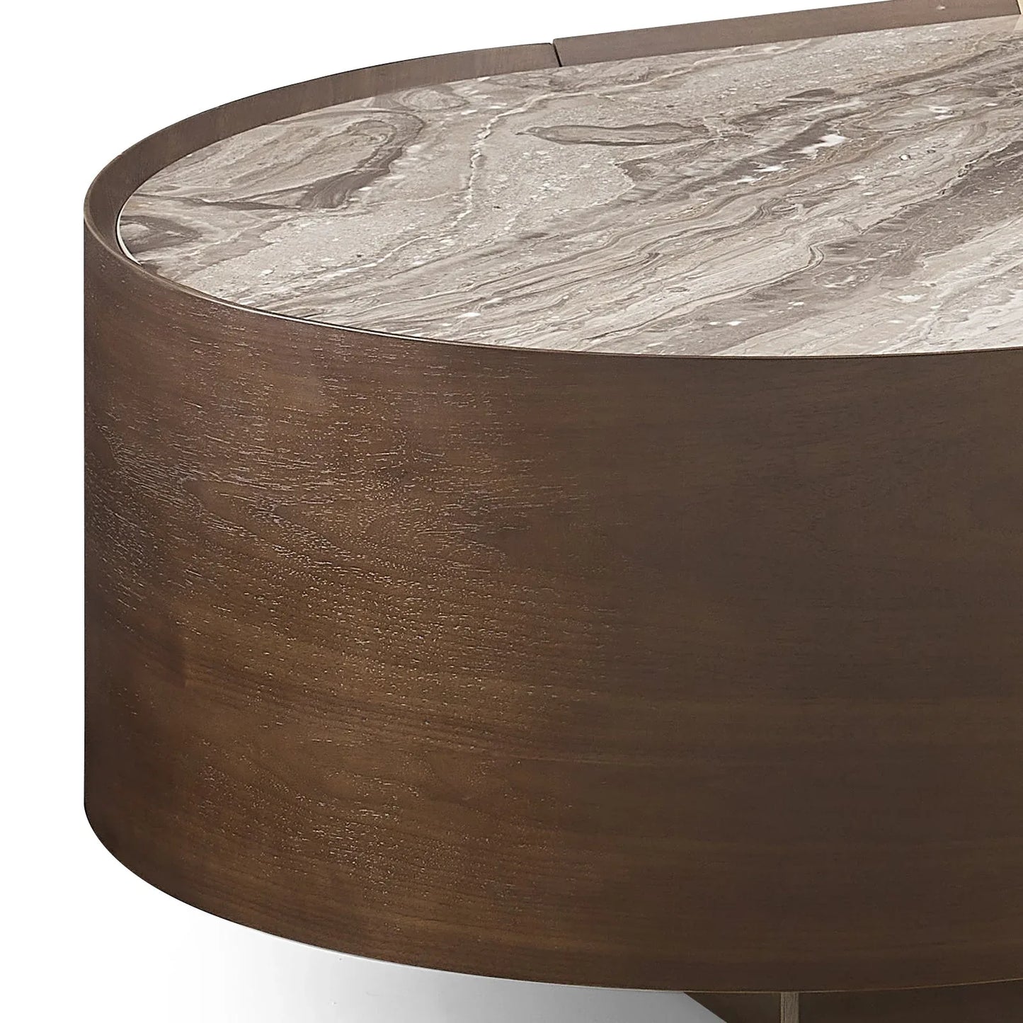 Coffee Table MDF Board Melamine Interior Ample Storage in Dark Walnut colour - Mekamart Australia
