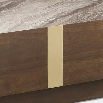 Coffee Table MDF Board Melamine Interior Ample Storage in Dark Walnut colour - Mekamart Australia