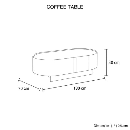 Coffee Table MDF Board Melamine Interior Ample Storage in Dark Walnut colour - Mekamart Australia
