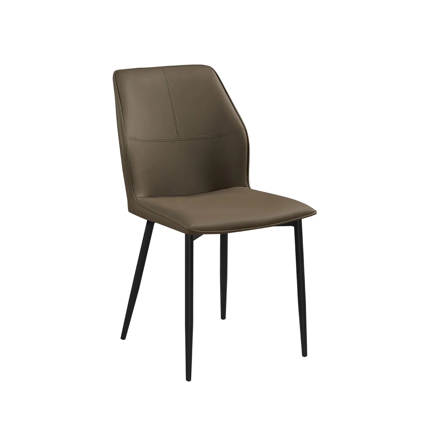 6x Dining Chair Brown Faux Leather Upholstered Seat Powder Coated Iron Legs - Mekamart Australia