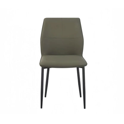 6x Dining Chair Brown Faux Leather Upholstered Seat Powder Coated Iron Legs - Mekamart Australia
