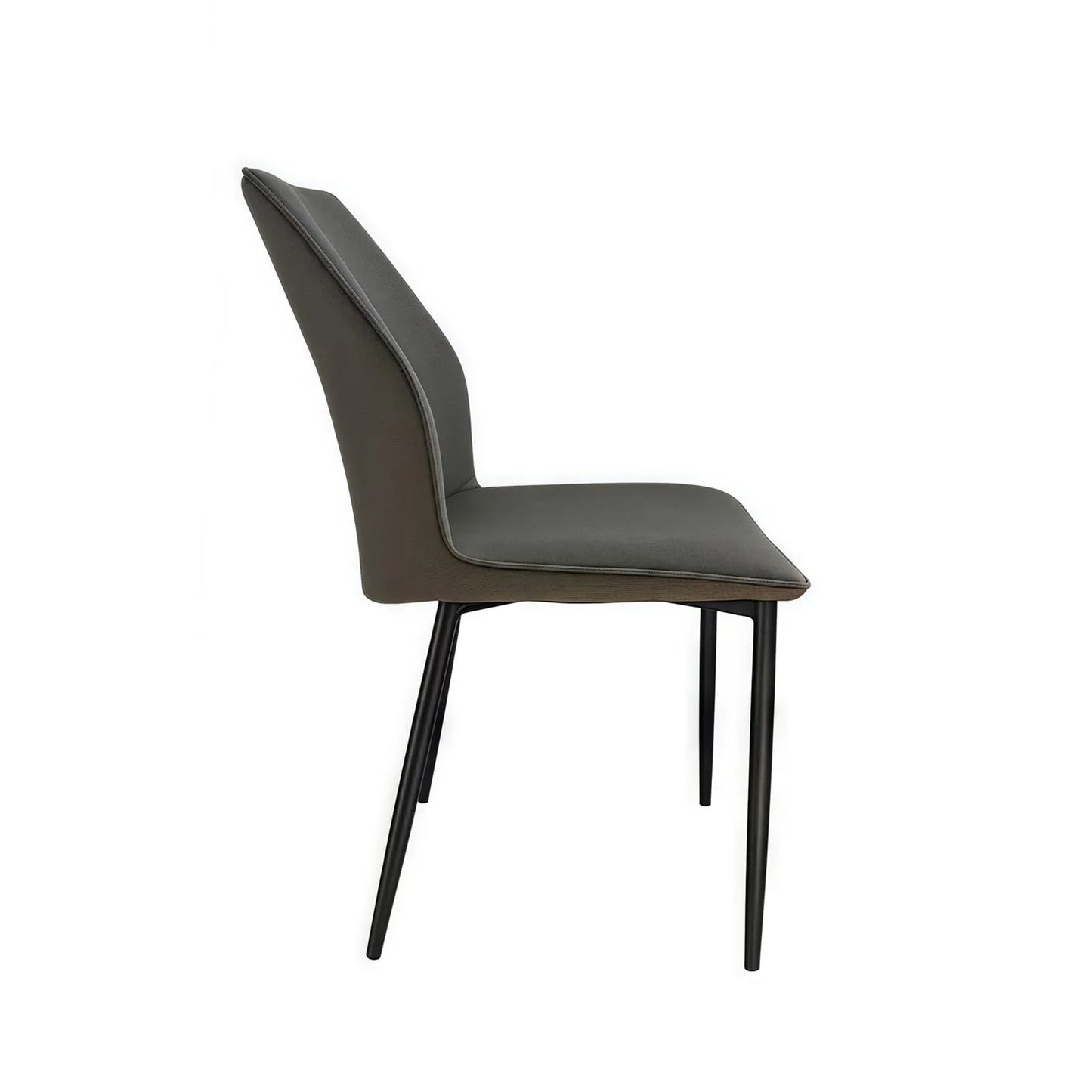 6x Dining Chair Brown Faux Leather Upholstered Seat Powder Coated Iron Legs - Mekamart Australia