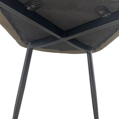 6x Dining Chair Brown Faux Leather Upholstered Seat Powder Coated Iron Legs - Mekamart Australia