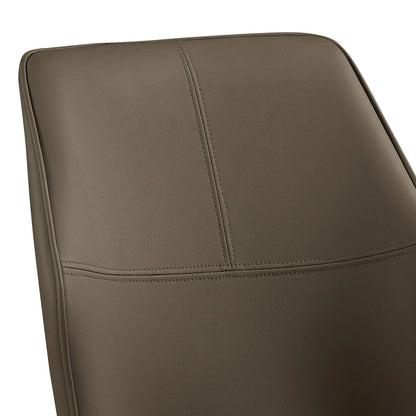 6x Dining Chair Brown Faux Leather Upholstered Seat Powder Coated Iron Legs - Mekamart Australia