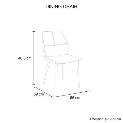6x Dining Chair Brown Faux Leather Upholstered Seat Powder Coated Iron Legs - Mekamart Australia