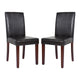 2x Wooden Frame Brown Leatherette Dining Chairs with Solid Pine Legs - Mekamart Australia