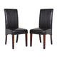 2x Wooden Frame Brown Leatherette Dining Chairs with Solid Pine Legs - Mekamart Australia