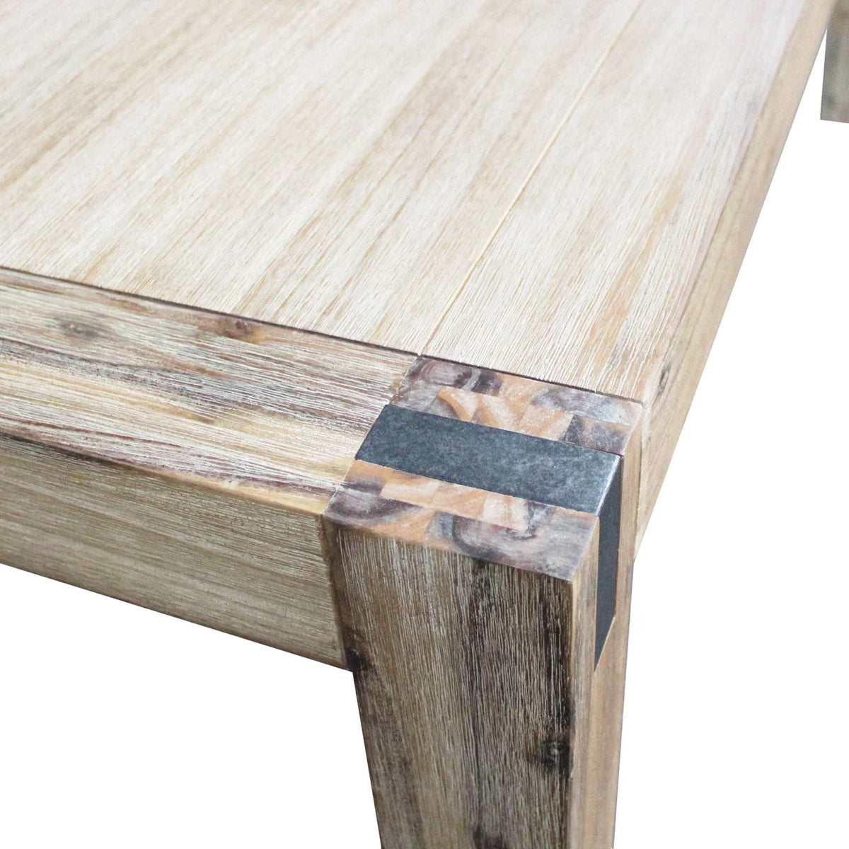 Dining Table 180cm Medium Size with Solid Acacia Wooden Base in Oak Colour - Mekamart Australia