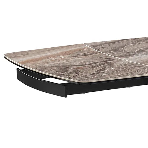 Dining Table MDF Ceramic Glass Table Top Extendable Decorative Stripe - Mekamart Australia