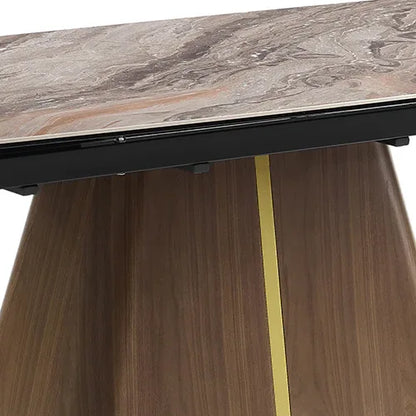 Dining Table MDF Ceramic Glass Table Top Extendable Decorative Stripe - Mekamart Australia