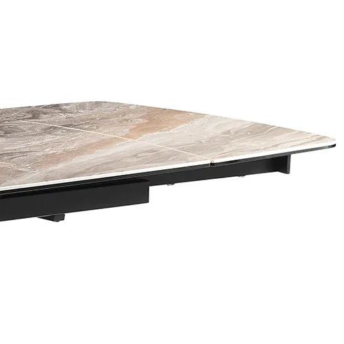 Dining Table MDF Ceramic Glass Table Top Extendable Decorative Stripe - Mekamart Australia