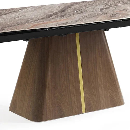 Dining Table MDF Ceramic Glass Table Top Extendable Decorative Stripe - Mekamart Australia