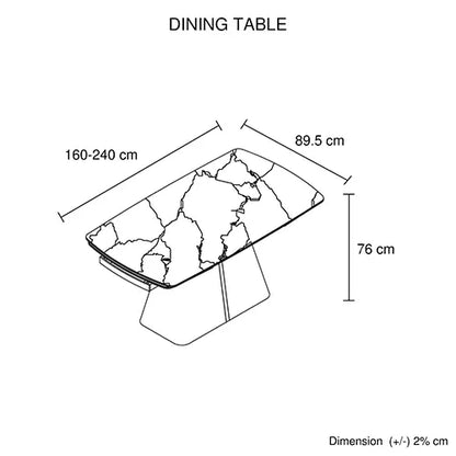 Dining Table MDF Ceramic Glass Table Top Extendable Decorative Stripe - Mekamart Australia
