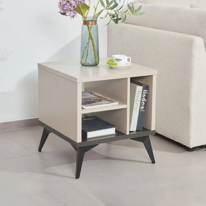 Lamp Table 3 Open Storage Cabinet MDF in Champagne Colour - Mekamart Australia