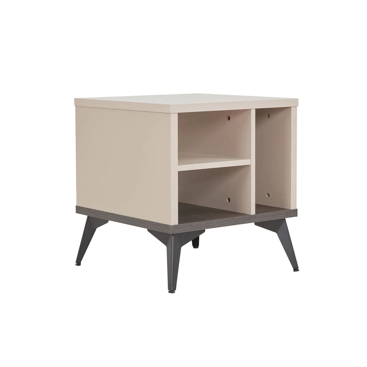Lamp Table 3 Open Storage Cabinet MDF in Champagne Colour - Mekamart Australia