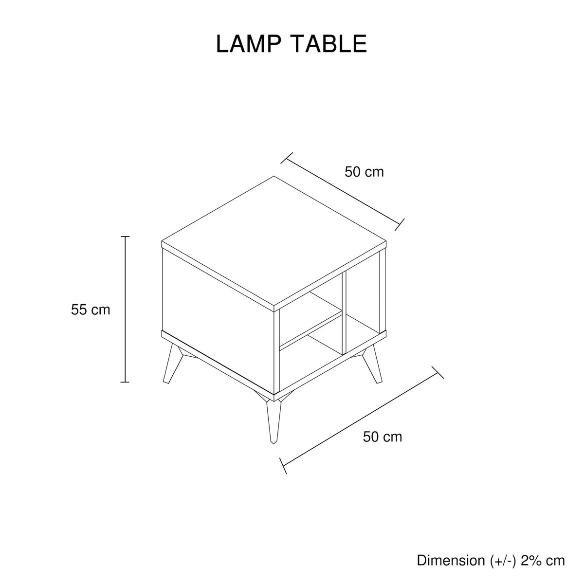 Lamp Table 3 Open Storage Cabinet MDF in Champagne Colour - Mekamart Australia