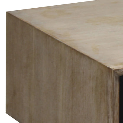 Lamp Table with 1 Storage Drawer Solid Wooden Frame in Silver Brush Colour - Mekamart Australia