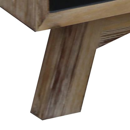 Lamp Table with 1 Storage Drawer Solid Wooden Frame in Silver Brush Colour - Mekamart Australia