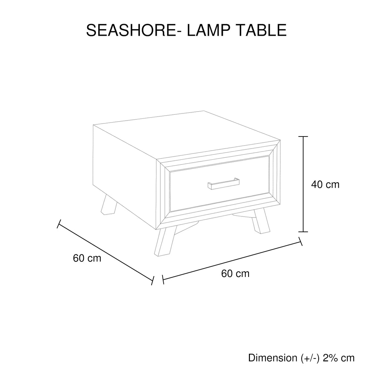 Lamp Table with 1 Storage Drawer Solid Wooden Frame in Silver Brush Colour - Mekamart Australia