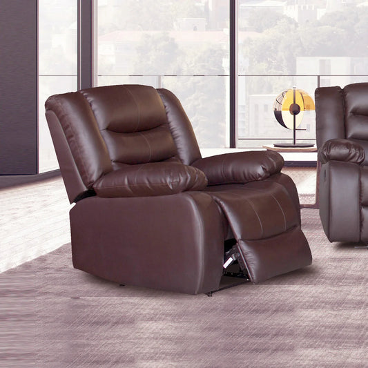 Single Seater Recliner Sofa Chair In Faux Leather Lounge Couch Armchair in Brown - Mekamart Australia