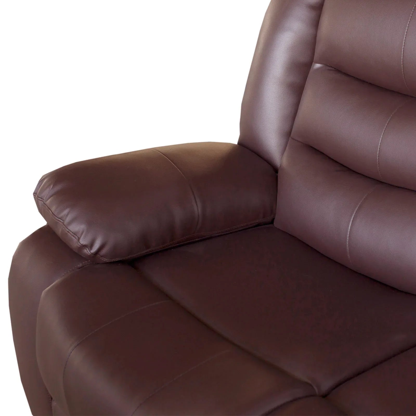 Single Seater Recliner Sofa Chair In Faux Leather Lounge Couch Armchair in Brown - Mekamart Australia