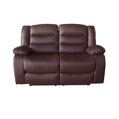 2 Seater Recliner Sofa In Faux Leather Lounge Couch in Brown - Mekamart Australia